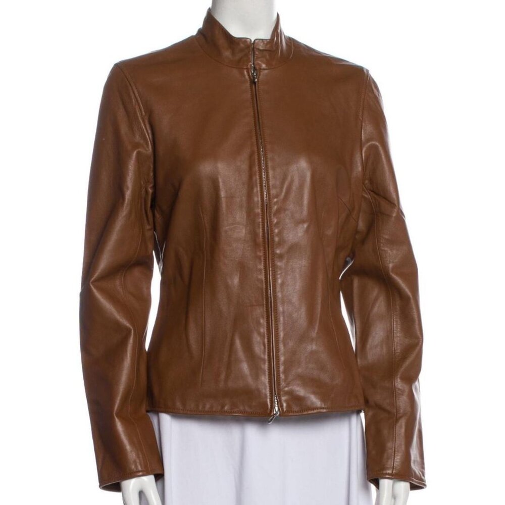 Leather Brown Moto Jacket